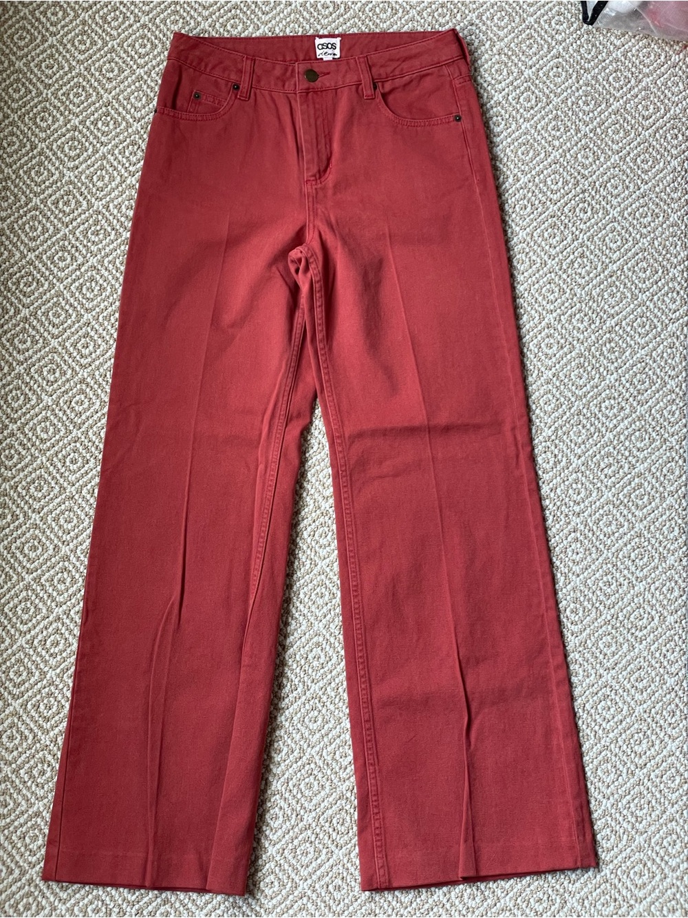 ASOS Rust Red Straight-Leg Jeans